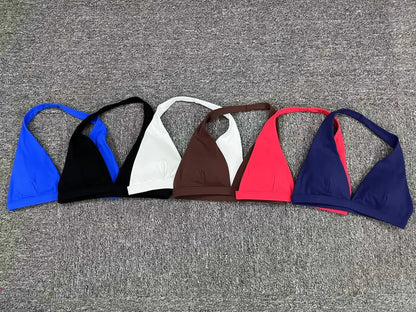 V-Neck Sports Bra – Halter Backless Activewear