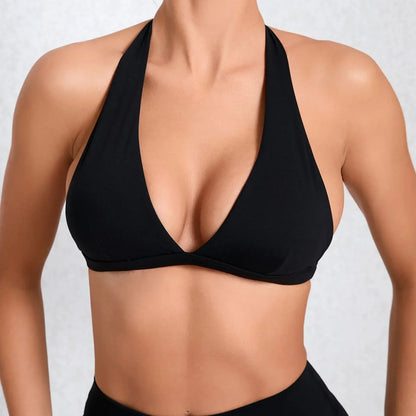 V-Neck Sports Bra – Halter Backless Activewear