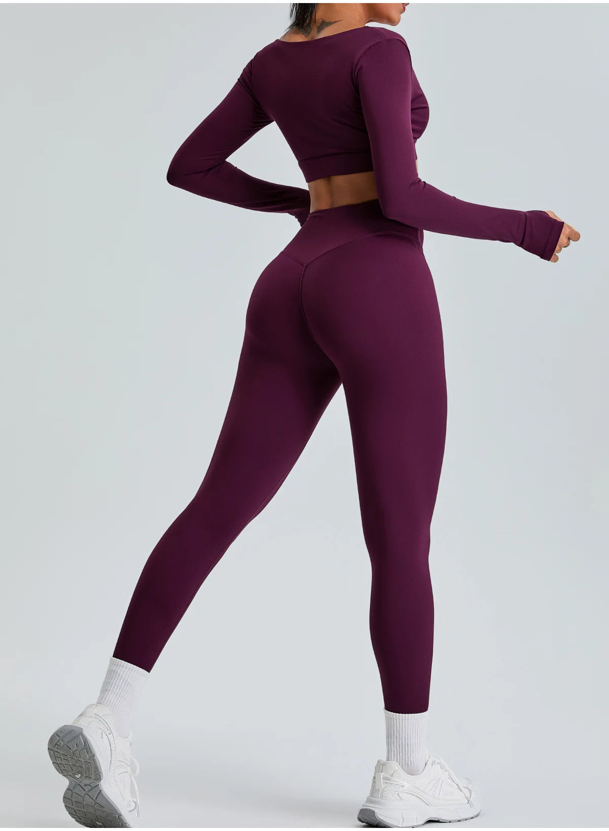 2PCS V-Neck Gym Set – Top & Leggings / Top & Shorts Set