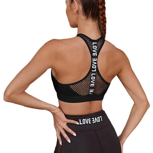 "LOVE" Push-Up Sports Bra