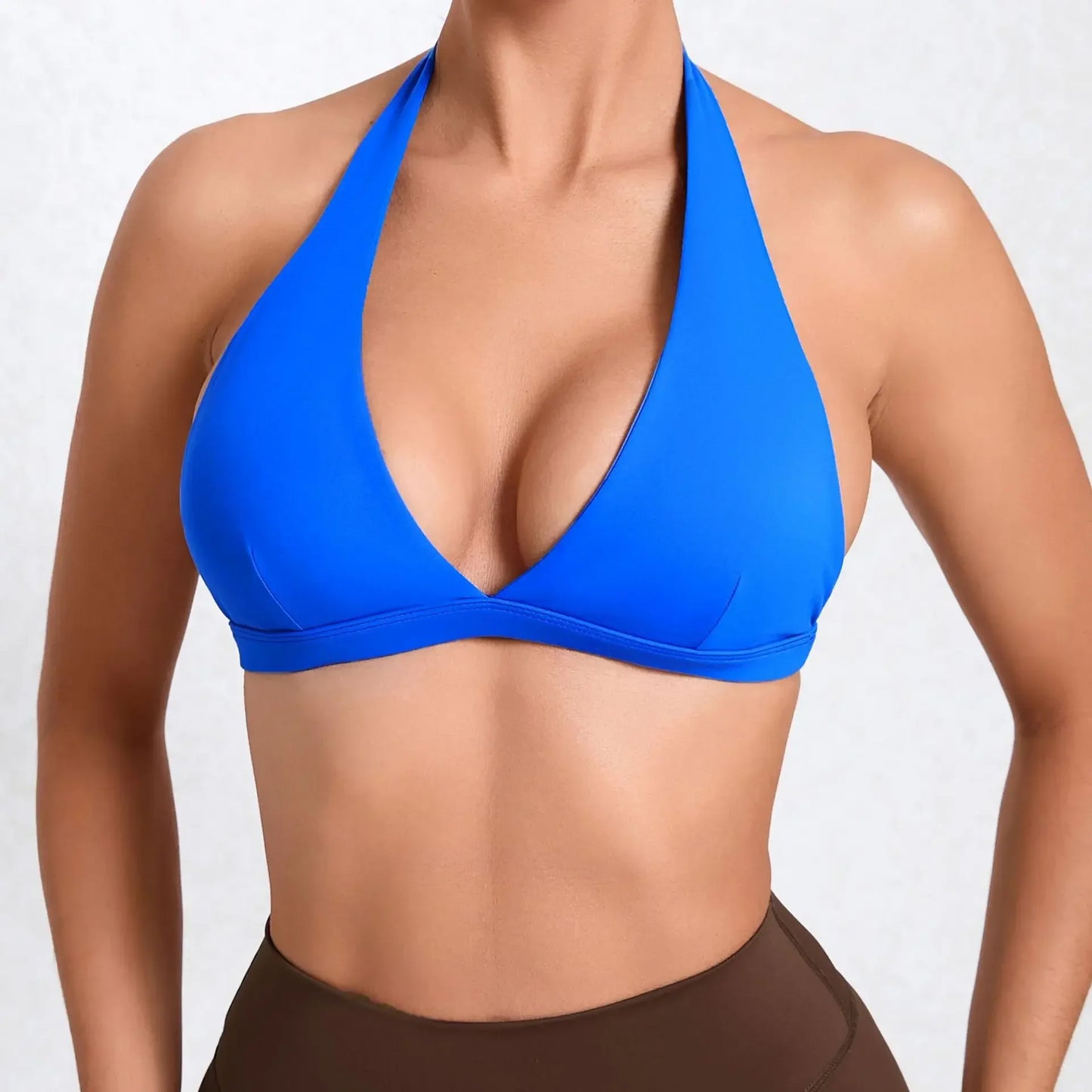 V-Neck Sports Bra – Halter Backless Activewear