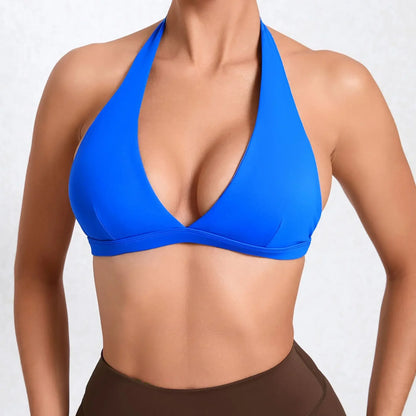 V-Neck Sports Bra – Halter Backless Activewear