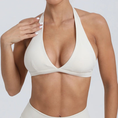 V-Neck Sports Bra – Halter Backless Activewear