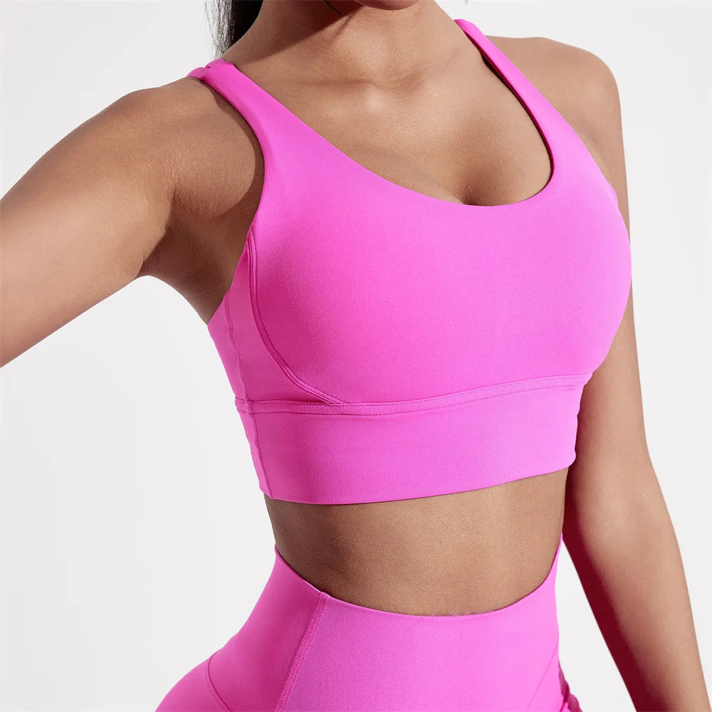 Cross-Back Fitness Bra – High Support