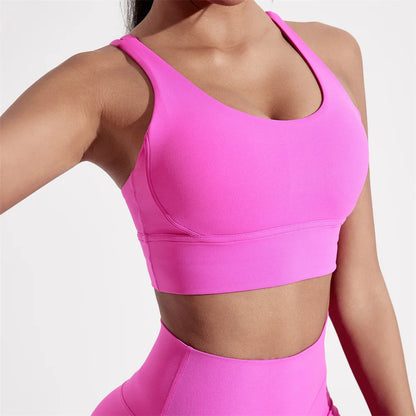 Cross-Back Fitness Bra – High Support