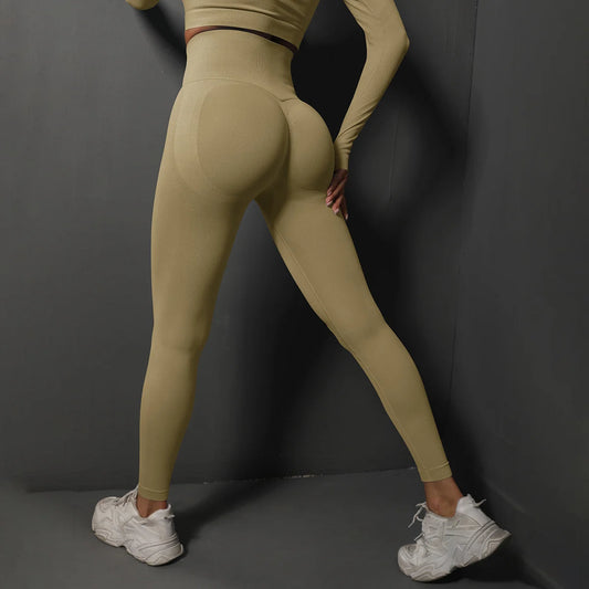 Seamless High-Waist Yoga Leggings – Push-Up & Hip Lift