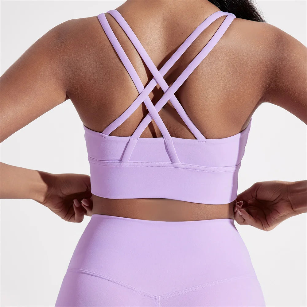 Cross-Back Fitness Bra – High Support