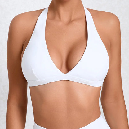 V-Neck Sports Bra – Halter Backless Activewear