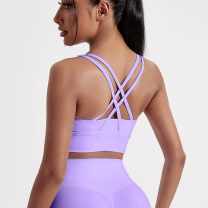 Cross-Back Fitness Bra – High Support