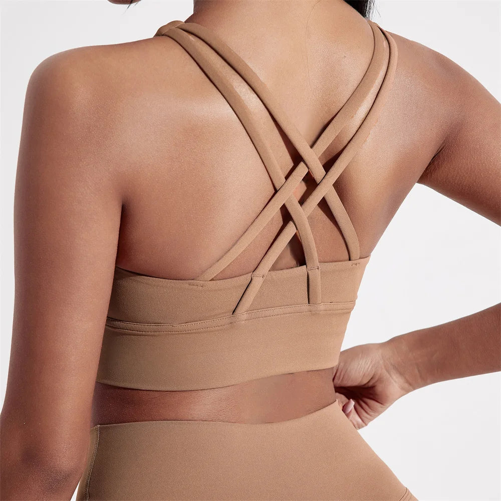 Cross-Back Fitness Bra – High Support