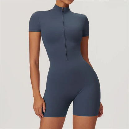 Half-Zip Active Yoga Jumpsuit