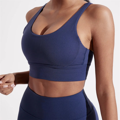 Cross-Back Fitness Bra – High Support