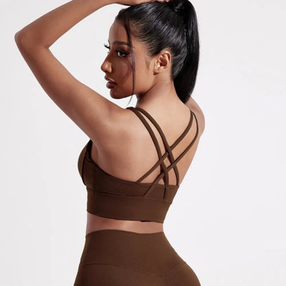 Cross-Back Fitness Bra – High Support