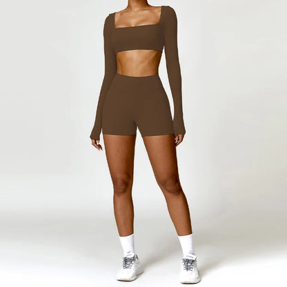 Women’s Sports Set – Quick-Dry Top & Leggings / Top & Shorts