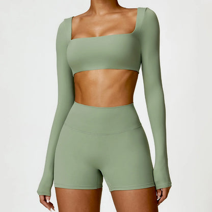 Women’s Sports Set – Quick-Dry Top & Leggings / Top & Shorts
