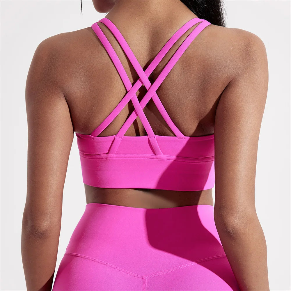Cross-Back Fitness Bra – High Support