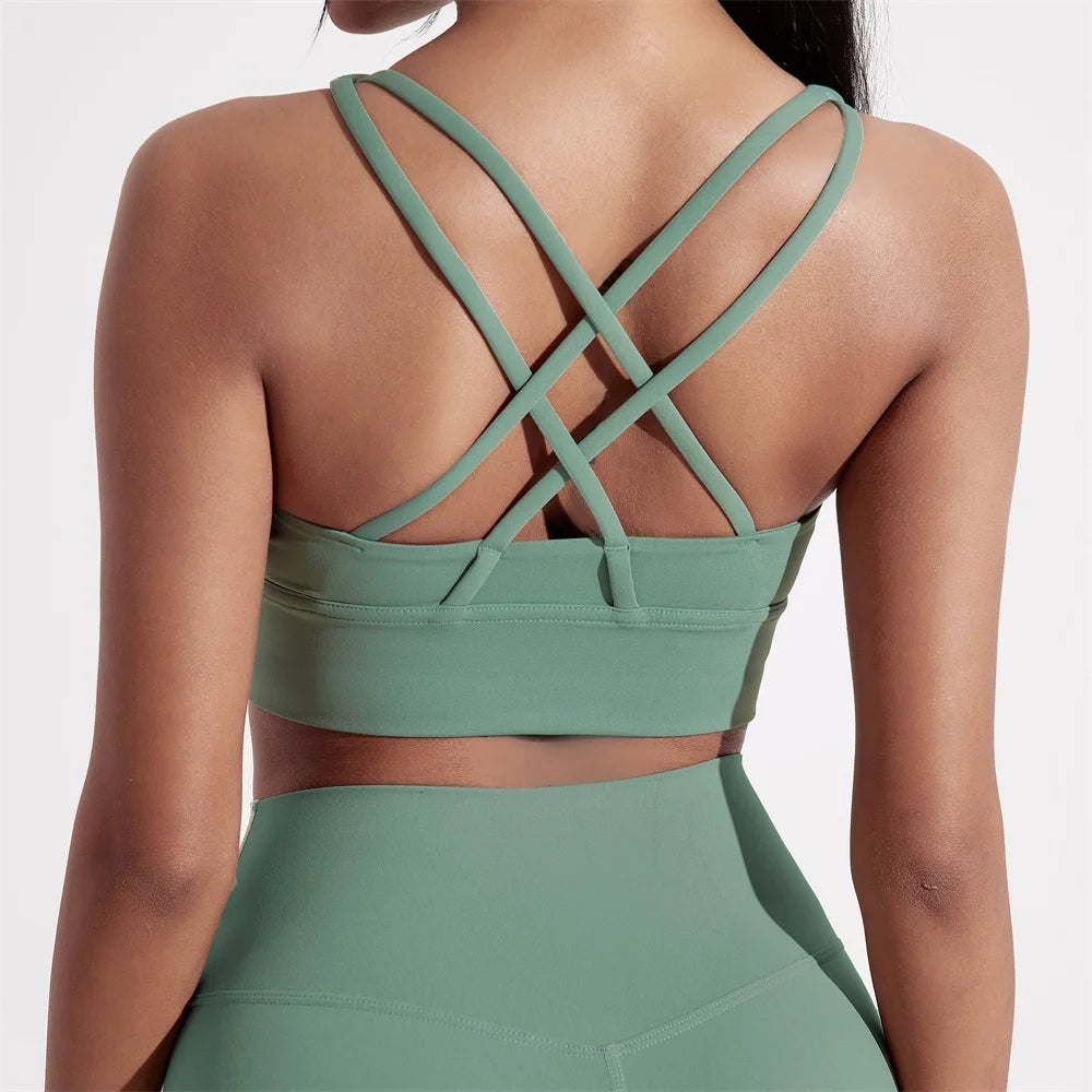 Cross-Back Fitness Bra – High Support