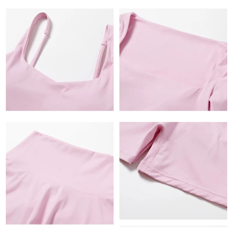 Women’s Sports Set – Quick-Dry Top & Leggings / Top & Shorts