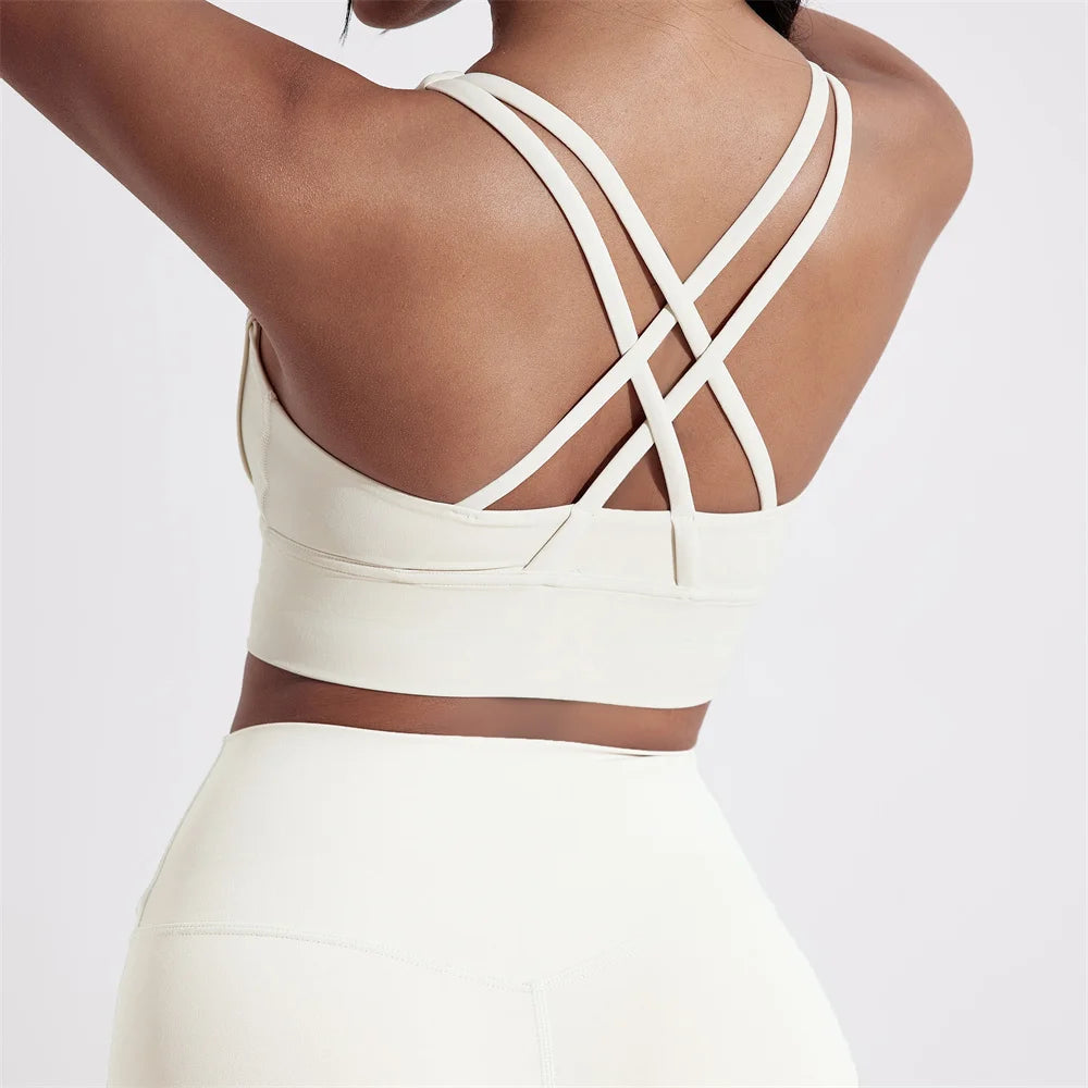 Cross-Back Fitness Bra – High Support